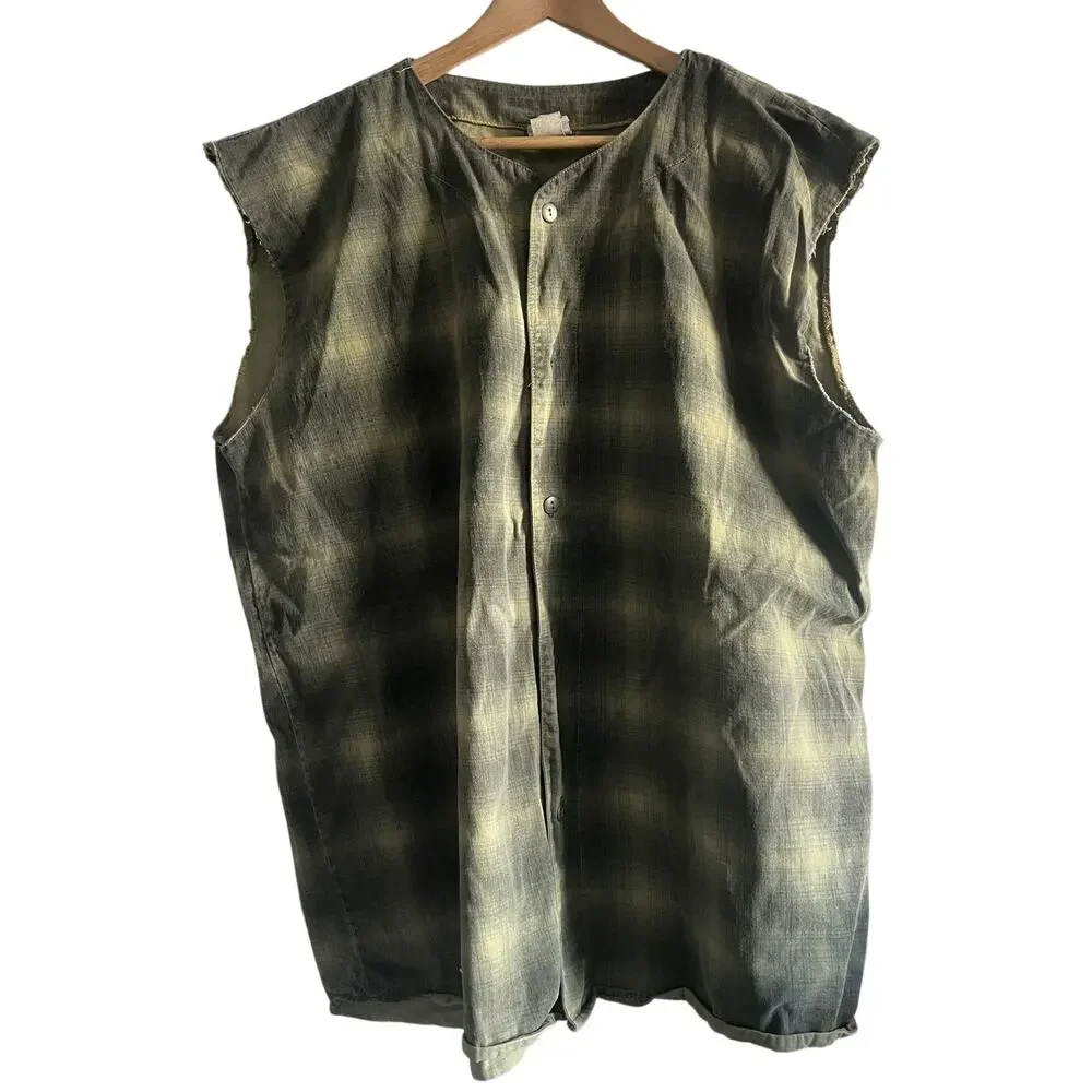 plaid vest vintage Y2K green size xl